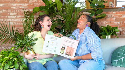 womean smiling and laughing with We The Wild plant care